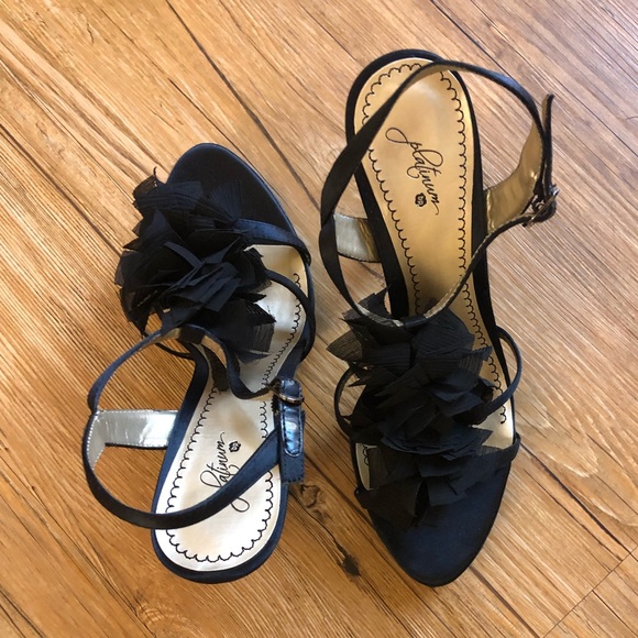 Platinum BP Black Satin Sandals - Picture 5 of 12